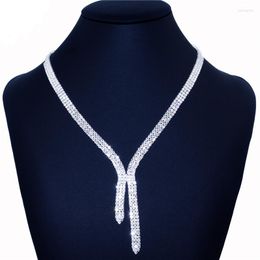 Chains Fashion Rhinestone Geometric Necklace Pendant Exquisite Romantic Bride Wedding Jewellery Woman Choker Party Banquet Gift Wholesale