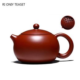 Teaware Highend Yixing Purple Clay Teapot Famous Handmade Ball Hole Philtre Xishi Tea Pot Raw Ore Dahongpao Kettle Zisha Tea Set Gifts
