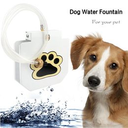 Feeding Nicrew Outdoor Automatic Dog Water Fountain Pedallift Dog Drinking Feeder Stainless Steel Pets Step On Plate Pet Toy For Drinki