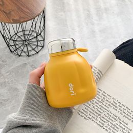 Tumblers 250ml Mini Stainless Steel Vacuum Flask With Rope Portable Cute Thermos Mug Girl Student Thermal Water Bottle Tumbler 230506