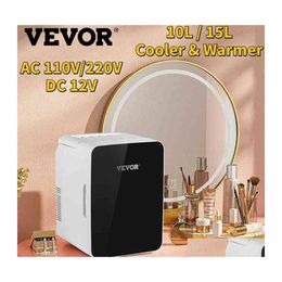 Car Refrigerator Vevor 10L 15L Mini Makeup Fridge Zer Cooler Warmer For Home Use Storing Skincare Cosmetic Food Drink Drop Delivery Dh1Ge