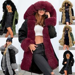 Women's Wool & Blends Woollen Coat Fashion Cashmere Windbreaker Classic Fur Collar Warm Thickened Inner Jacket For Women