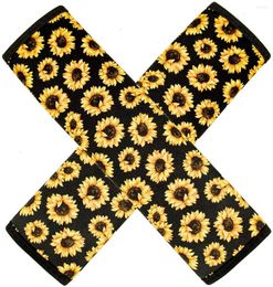 Steering Wheel Covers Neoprene Sunflower Car Cover With Seat Belt Pads Keychain Soft Plush Winter