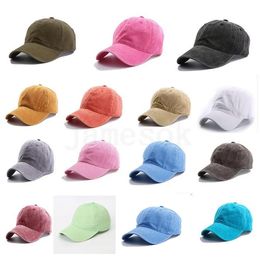 15 styles Solid plain Baseball cap ladies washed cotton outdoor men women sunhat hat cap snapback party favor DA461