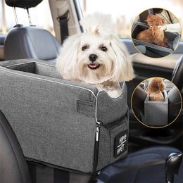 Carriers Pet Seat Central Control Nonslip Dog Carriers Safe Car Armrest Box Booster Kennel Bed For Small Dog Cat Travel Shoulder Bags