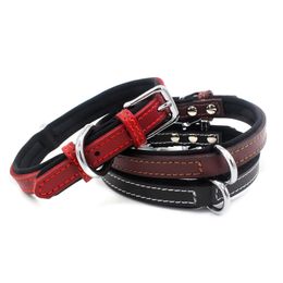 Genuine Leather Pet Collar Comfortable Lining Dog Collar Small and Medium-sized Dog Cat Dog Collar 1224274