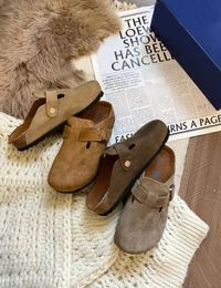 Slippers Slipper Sandals Designer Summer Cork Flat Slides Leather Beach Big Head Sandal Fashion 36-45