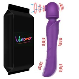 Vibrators Vasana 3 In 1 Clit Sucking AV Wand Dildo Flapping Stimulator oris Sucker Massager for Nipple G-Spot oral 230509