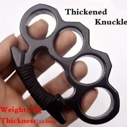 2023 HW103 73G Tjockt stål mässing Knuckle Dusters with Rope Självförsvar Personlig säkerhet Kvinnor och män Självförsvar hänge -2