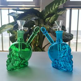 5 inch Glass water pipe bowl oil burner hookah dab rig bongs green blue