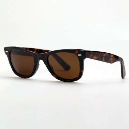 Rays Bans Classic Marke Wayfarer Luxus quadratische Sonnenbrille Herren Acetatrahmen mit Ray Black Gläsern Sonnenbrille für Damen UV400 Schildpattfarbe mit Boxtuch 2140