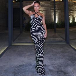 Women's Swimwear Beach Women Fashion 2023 Swim Suit Clothes Summer Ladies Sling Slim One Dress Sexy Backless Stripe Print