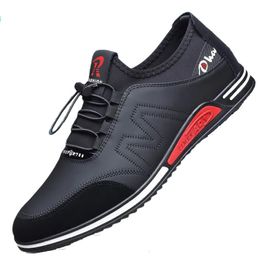 Dress Shoes Fashion Men Leather Comfy Slip Increased Heel 6CM Footwear Mens Casual Shoes Male Office Business Dress Outdoor Sport Sneakers 230509