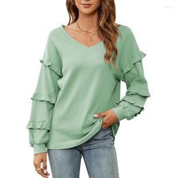 Women's T Shirts Isermeo Women Casual V Neck Blouses Long Sleeves Tops Cute Relaxed Fit Shipped In About 3 Working