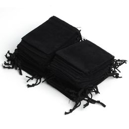 Jewellery Boxes 100Pcs 7x9cm Velvet Drawstring Pouch Jewellery Bag Weekend Year Birthday Christmas Wedding Party Gift Pouch Bag 230509