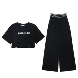 Sets Anzüge Mode Sommer 5 6 8 9 10 11 12 lose Kinder Mädchen Kleidung Set Sweatshirt T-Shirt Weste Weites Bein Hose Teenager-Mädchen Kleidung Anzug 230508