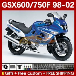 Body For SUZUKI GSXF750 GSXF600 KATANA GSXF 600 750 CC 600CC 750CC 1998 1999 2000 2001 2002 169No.98 GSX750F GSXF-600 GSXF-750 GSX600F 98 99 00 01 02 Fairing stock blue blk