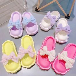 Slippers Sandals Women Summer Outside Casual PVC Non-Slip Beach Shoes Wear-resistant Serrated Sole Butterfly Knot Zapatos Mujer 230509