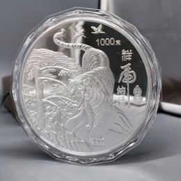 Arts and Crafts 1000g Chinese Shanghai Mint 1kg zodiac tiger silver Commemorative Medallion