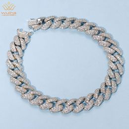 Chain WUIHA Hip Hop Rock Solid 925 Sterling Silver Created Diamonds Cuba Bracelets for Men Women Fine Jewellery Drop 230508