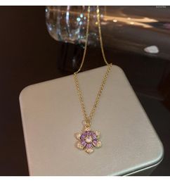 Pendant Necklaces Retro Snowflake Gem Titanium Steel Necklace Fashion Trend Japan And South Korea Clavicle Chain Women