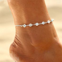 Anklets Uilz Ins Hollow Shiny Simple Crystal Chain Sexy For Womem Girls Rhinestone Boho Y2k Beach Summer Accessories Jewellery