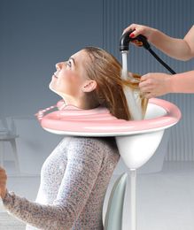 Bathtubs Foldable Shampoo Bowl for Pregnant Portable Inflatable Hair Wash Basin Builtin Inflatable Headrest Head up Hair Shampoo Basin