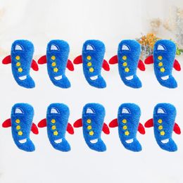 Party Favour 10pcs Small Car Brooches Plush Funny Creative Stereo Aircraft Decorative For Bag Clothes (Blue Patterns)