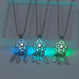 Pendant Necklaces Creative Cross Border Can Be Opened DIY Dream Catcher Luminous Accessories For Women Elegant Jewellery Gift