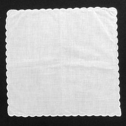 29CM Cotton Handkercheif All White Plain Colour Tooth Edge Small Handkerchief DIY Graffiti Tie Dye Cloth Wedding Handkerchief 1224275
