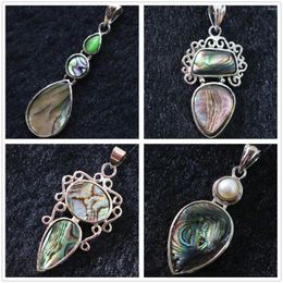 Pendant Necklaces Fashion Natural Abalone Shell Teardrop Waterdrop Special Design Charms High Quality Diy Jewellery B1136