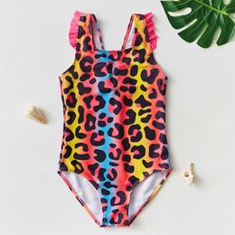 2-10Y Toddler Leopard Print Girls' One Piece Children's Swimwear P230602