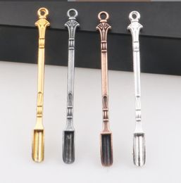 Smoking Pipes 80mm gold, silver, copper, iron, multi-color metal small smoke shovel with ring