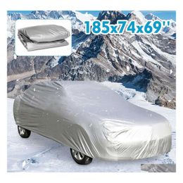 Car Covers Ers 185X74X69 Fl Er Indoor Outdoor Windproof Anti Dust Sun Rain Snow Protection Uv Sier Case Suv Drop Delivery Mobiles Mo Dhm2Y