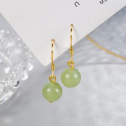 Dangle Earrings Prevent Allergy Tassel Green Crystal Round Bead Drop Earring For Women Girls Party Birthday Jewellery Gift Pendientes Eh602