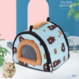 Supplies New Small Pet Carry Pouch Breathable Bag Carrier Rabbit House Cage Hamster Chinchilla Portable Travel Warm Cute Guinea Pig Bed