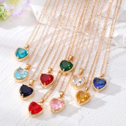 Pendant Necklaces Romantic Love Colored Heart Necklace Female Retro Peach Choker Jewelry