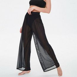 Women's Leggings Kayotuas Women Legging Casual Mesh Hollow Out Wide Leg Trousers Loose Perspective See-through Ladies Streetwear