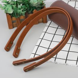 Bag Parts Accessories 2pcs 60cm Rivet Leather Bag Strap Handle Shoulder Belt Band Detachable Bag Handles Bronze Hardware for DIY Bag Accessories 230509