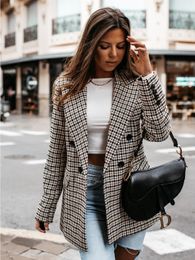 Blazer 2021 stazione indipendente di commercio estero transfrontaliero vendita calda moda plaid slim fit giacca da abito slim da donna