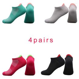 Sports Socks 4 Pairs Cotton Short For Male High Quality Women's Low-Cut Crew Ankle Mesh Breathable Summer Casual Soft Men Sock