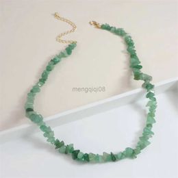 Pendant Necklaces 2022 Bohemian Green Gravel Natural Semi-precious Stone Women's Fashion Jewellery collares womens pendan Y23