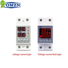 New Din Rail Dual Display Adjustable Over Voltage Current and Under Voltage Protective Device Protector Relay 40A 63A 80A 220V 230V