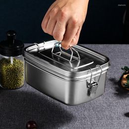 Dinnerware Sets Stainless Steel Bento Lunch Box For Kids Adults Portable Double Layer Sealed Storage Containers Work Picnic Tablewa