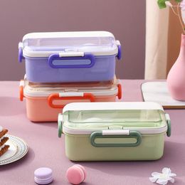 Dinnerware Sets Lunch Box Portable Compartments Office Worker Students Container Leak-proof Plastic Reusable Microwave Heating