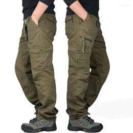 Men's Pants Military Camouflage Cargo Men Overalls Casual Cotton Straight Multi-Pocket Baggy Trousers Streetwear Army Slacks
