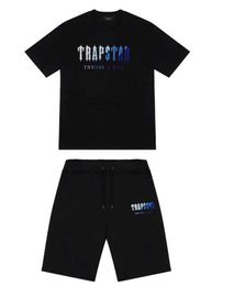 Mens Trapstar t Shirt Short Sleeve Print Outfit Chenille Tracksuit Black Cotton London Streetwear Sunscreen design 68ess