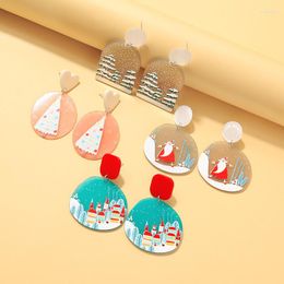 Dangle Earrings Kissme Christmas Acrylic For Women Gifts Cute Cedar Snow Tree Castle Santa Claus Drop 2023 Fashion Jewellery