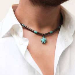 Pendant Necklaces Mens Tribal Necklace Summer Turquoise Surf Boho