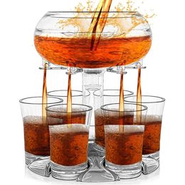 Wine Glasses S Dispenser Liquor 6 Glass And Holder Fill Beer Cups Swim Pool Party Bar Drinking Game Tools 230508